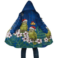 New Zealand Kakapo Christmas Cloak Owl Parrot Santa Sliver Fern Manuka - Blue LT14 Unisex Blue - Polynesian Pride