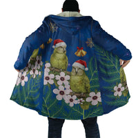 New Zealand Kakapo Christmas Cloak Owl Parrot Santa Sliver Fern Manuka - Blue LT14 - Polynesian Pride