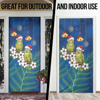 New Zealand Kakapo Christmas Door Cover Owl Parrot Santa Sliver Fern Manuka - Blue LT14 - Polynesian Pride