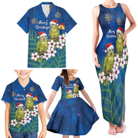 New Zealand Kakapo Christmas Family Matching Tank Maxi Dress and Hawaiian Shirt Owl Parrot Santa Sliver Fern Manuka - Blue LT14 - Polynesian Pride