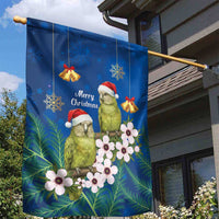 New Zealand Kakapo Christmas Garden Flag Owl Parrot Santa Sliver Fern Manuka - Blue LT14 - Polynesian Pride