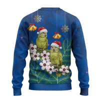 New Zealand Kakapo Christmas Ugly Christmas Sweater Owl Parrot Santa Sliver Fern Manuka - Blue LT14 - Polynesian Pride