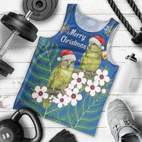 New Zealand Kakapo Christmas Men Tank Top Owl Parrot Santa Sliver Fern Manuka - Blue LT14 - Polynesian Pride