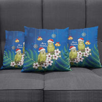 New Zealand Kakapo Christmas Pillow Cover Owl Parrot Santa Sliver Fern Manuka - Blue LT14 - Polynesian Pride
