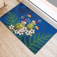 New Zealand Kakapo Christmas Rubber Doormat Owl Parrot Santa Sliver Fern Manuka - Blue LT14 - Polynesian Pride