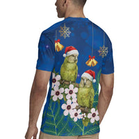 New Zealand Kakapo Christmas Rugby Jersey Owl Parrot Santa Sliver Fern Manuka - Blue LT14 - Polynesian Pride