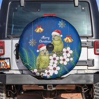 New Zealand Kakapo Christmas Spare Tire Cover Owl Parrot Santa Sliver Fern Manuka - Blue LT14 Blue - Polynesian Pride