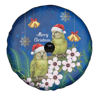 New Zealand Kakapo Christmas Spare Tire Cover Owl Parrot Santa Sliver Fern Manuka - Blue LT14 - Polynesian Pride