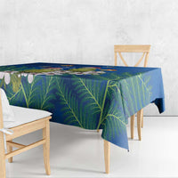 New Zealand Kakapo Christmas Tablecloth Owl Parrot Santa Sliver Fern Manuka - Blue LT14 - Polynesian Pride