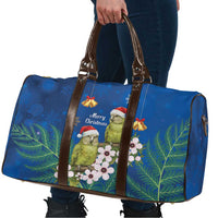 New Zealand Kakapo Christmas Travel Bag Owl Parrot Santa Sliver Fern Manuka - Blue LT14 - Polynesian Pride