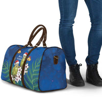 New Zealand Kakapo Christmas Travel Bag Owl Parrot Santa Sliver Fern Manuka - Blue LT14 - Polynesian Pride