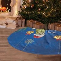 New Zealand Kakapo Christmas Tree Skirt Owl Parrot Santa Sliver Fern Manuka - Blue LT14 - Polynesian Pride