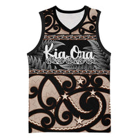 Kia Ora New Zealand Basketball Jersey Aotearoa Proud Maori Silver Fern LT14 Unisex Black - Polynesian Pride