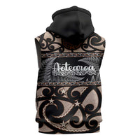 Kia Ora New Zealand Sleeveless Zip Hoodie Aotearoa Proud Maori Silver Fern LT14 - Polynesian Pride