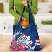 Guam Martin Luther King Jr Day Grocery Bag I Have A Dream Guahan Seal With Bougainvillea LT14 - Polynesian Pride