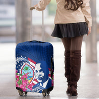 Guam Martin Luther King Jr Day Luggage Cover I Have A Dream Guahan Seal With Bougainvillea LT14 - Polynesian Pride