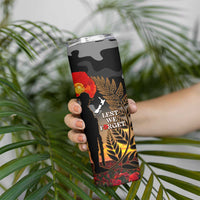 New Zealand ANZAC Day Skinny Tumbler Lest We Forget Silver Fern With Camouflage LT14 - Polynesian Pride