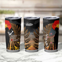 New Zealand ANZAC Day Tumbler Cup Lest We Forget Silver Fern With Camouflage LT14 - Polynesian Pride