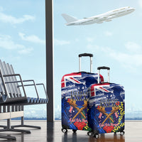 Australia And New Zealand ANZAC Day Luggage Cover Lest We Forget Silver Fern With Golden Wattle LT14 - Polynesian Pride
