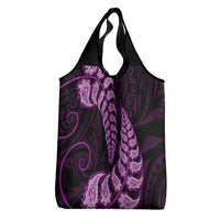 Purple New Zealand Paisley Silver Fern Grocery Bag Aotearoa Maori LT14 - Polynesian Pride