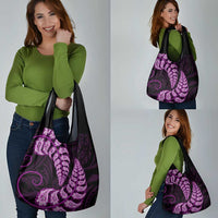 Purple New Zealand Paisley Silver Fern Grocery Bag Aotearoa Maori LT14 - Polynesian Pride