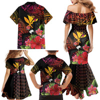 Hawaii Iwa Bird Family Matching Mermaid Dress and Hawaiian Shirt Great Frigatebird Kanaka Tropical Hippie Style LT14 - Polynesian Pride