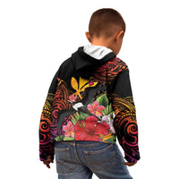 Hawaii Iwa Bird Kid Hoodie Great Frigatebird Kanaka Tropical Hippie Style LT14 - Polynesian Pride