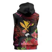 Hawaii Iwa Bird Sleeveless Hoodie Great Frigatebird Kanaka Tropical Hippie Style LT14 - Polynesian Pride