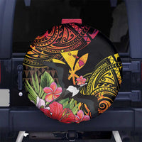 Hawaii Iwa Bird Spare Tire Cover Great Frigatebird Kanaka Tropical Hippie Style LT14 No hole Black - Polynesian Pride