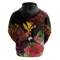 Hawaii Iwa Bird Zip Hoodie Great Frigatebird Kanaka Tropical Hippie Style LT14 - Polynesian Pride