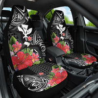 Hawaii Iwa Bird Car Seat Cover Great Frigatebird Kanaka Tropical Flowers LT14 One Size Black - Polynesian Pride