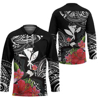 Hawaii Iwa Bird Hockey Jersey Great Frigatebird Kanaka Tropical Flowers LT14 - Polynesian Pride