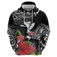 Hawaii Iwa Bird Hoodie Great Frigatebird Kanaka Tropical Flowers LT14 - Polynesian Pride