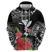 Hawaii Iwa Bird Hoodie Great Frigatebird Kanaka Tropical Flowers LT14 - Polynesian Pride