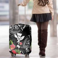 Hawaii Iwa Bird Luggage Cover Great Frigatebird Kanaka Tropical Flowers LT14 - Polynesian Pride