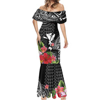 Hawaii Iwa Bird Mermaid Dress Great Frigatebird Kanaka Tropical Flowers LT14 - Polynesian Pride