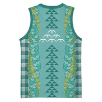 Teal Palaka Hawaii Iwa Bird Basketball Jersey Hawaiian Kakau Jade Vine Lei LT14 - Polynesian Pride