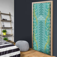 Teal Palaka Hawaii Iwa Bird Door Cover Hawaiian Kakau Jade Vine Lei LT14 - Polynesian Pride