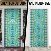 Teal Palaka Hawaii Iwa Bird Door Cover Hawaiian Kakau Jade Vine Lei LT14 - Polynesian Pride