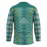 Teal Palaka Hawaii Iwa Bird Hockey Jersey Hawaiian Kakau Jade Vine Lei LT14 - Polynesian Pride