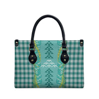 Teal Palaka Hawaii Iwa Bird Leather Bag Hawaiian Kakau Jade Vine Lei - Polynesian Pride