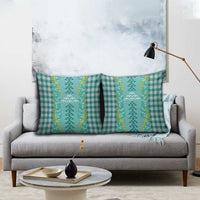 Teal Palaka Hawaii Iwa Bird Pillow Cover Hawaiian Kakau Jade Vine Lei - Polynesian Pride