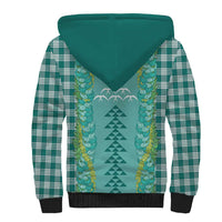 Teal Palaka Hawaii Iwa Bird Sherpa Hoodie Hawaiian Kakau Jade Vine Lei LT14 - Polynesian Pride
