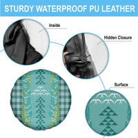 Teal Palaka Hawaii Iwa Bird Spare Tire Cover Hawaiian Kakau Jade Vine Lei LT14 - Polynesian Pride