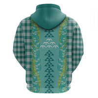 Teal Palaka Hawaii Iwa Bird Zip Hoodie Hawaiian Kakau Jade Vine Lei LT14 - Polynesian Pride