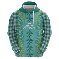 Teal Palaka Hawaii Iwa Bird Zip Hoodie Hawaiian Kakau Jade Vine Lei LT14 - Polynesian Pride