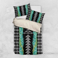 Black Palaka Hawaii Iwa Bird Bedding Set Hawaiian Kakau Jade Vine Lei - Polynesian Pride