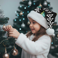 Black Palaka Hawaii Iwa Bird Christmas Santa Hat Hawaiian Kakau Jade Vine Lei - Polynesian Pride