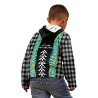 Black Palaka Hawaii Iwa Bird Kid Hoodie Hawaiian Kakau Jade Vine Lei LT14 - Polynesian Pride