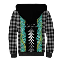 Black Palaka Hawaii Iwa Bird Sherpa Hoodie Hawaiian Kakau Jade Vine Lei LT14 - Polynesian Pride